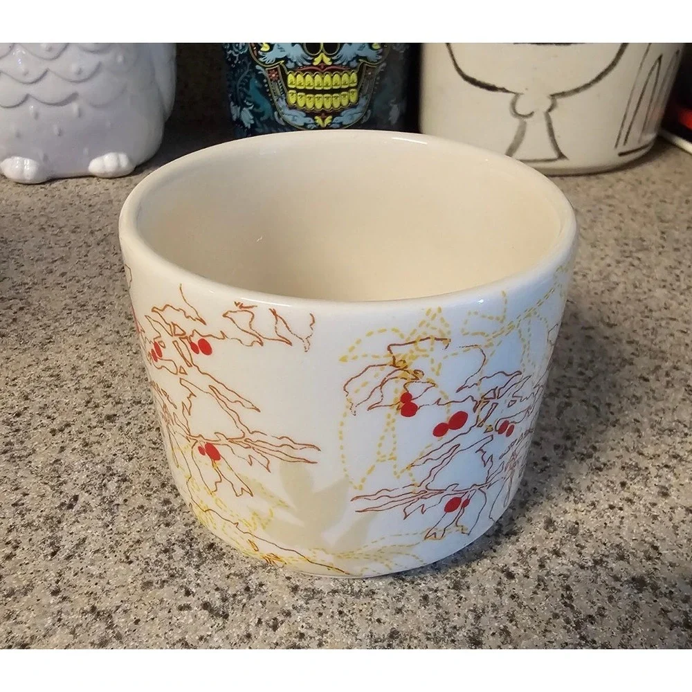 Starbucks Abstract Floral Berry White Coffee Tea Mug With Handle